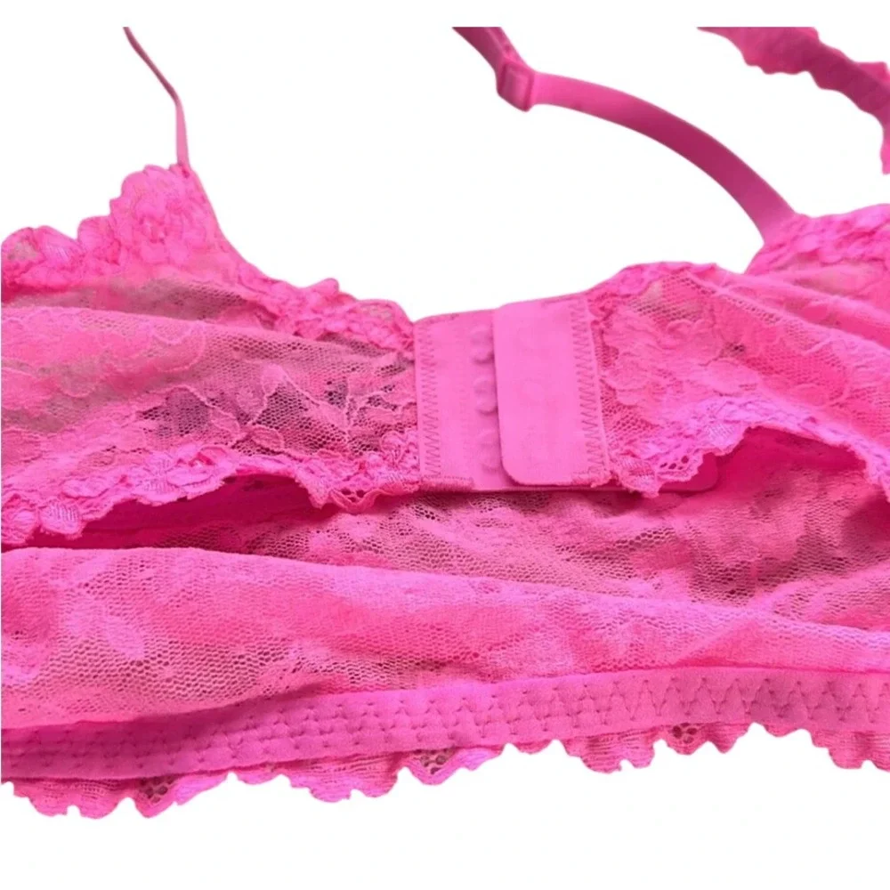 Skims Stretch Lace Skimpy Scoop Bralette Pink BR-SCP-2965 XL